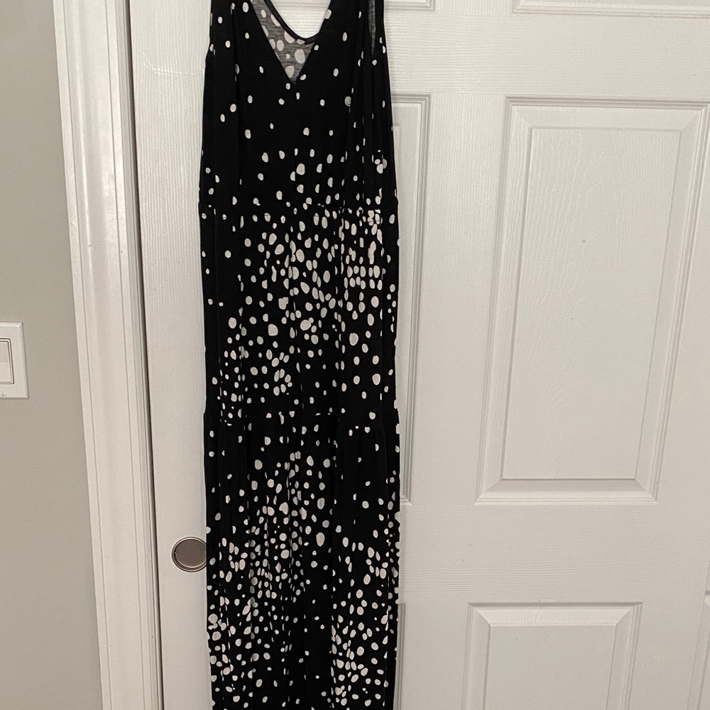 Black and White Polka Dot Maxi Dress